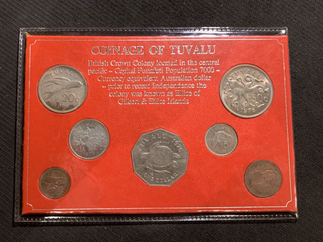 紫瑗钱币—微拍第七期   图瓦卢 1976年 1分—1元 7枚套