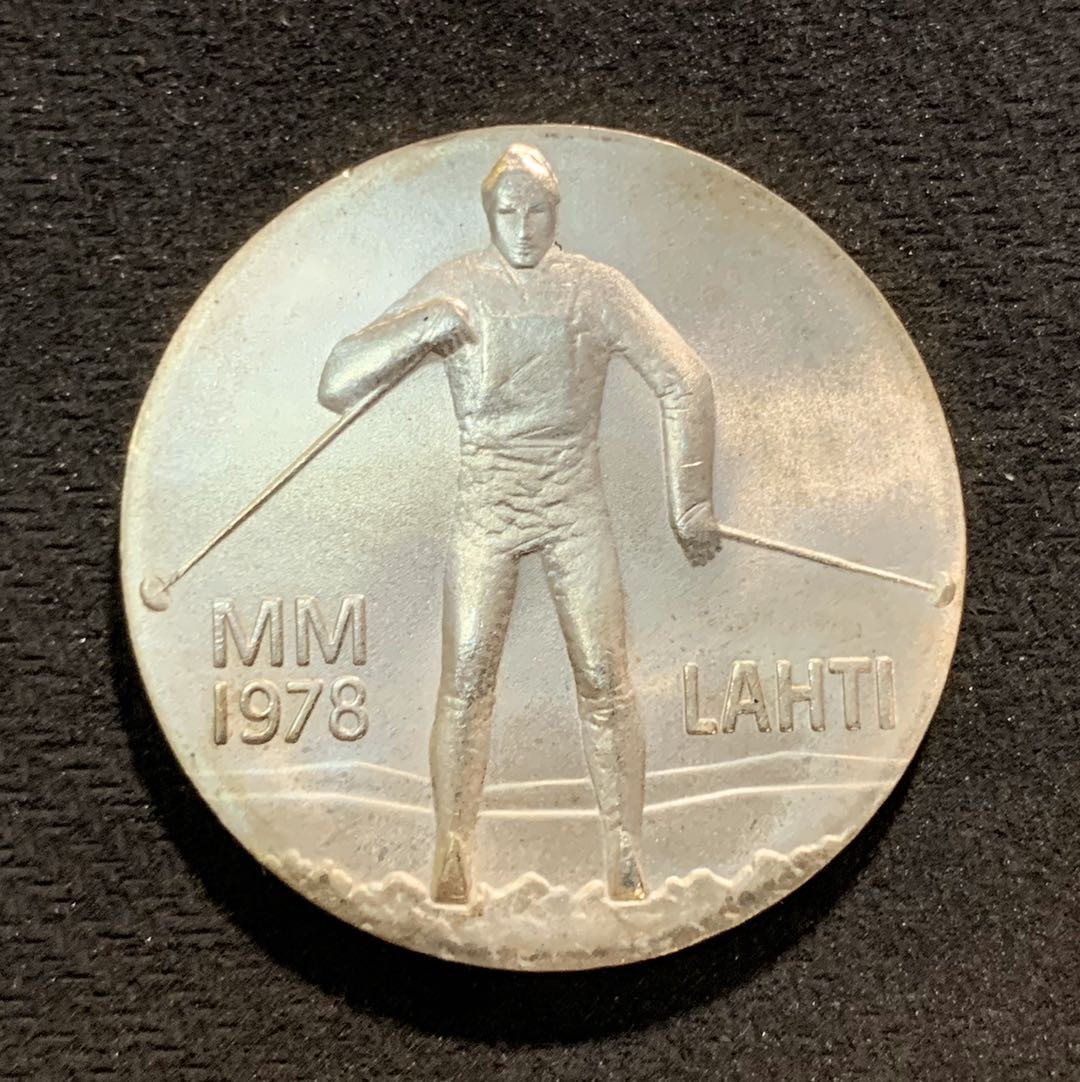 紫瑗钱币—微拍第七期   芬兰 1978年 赫蒂滑雪城百年纪念 25马克 26.6克 0.5银