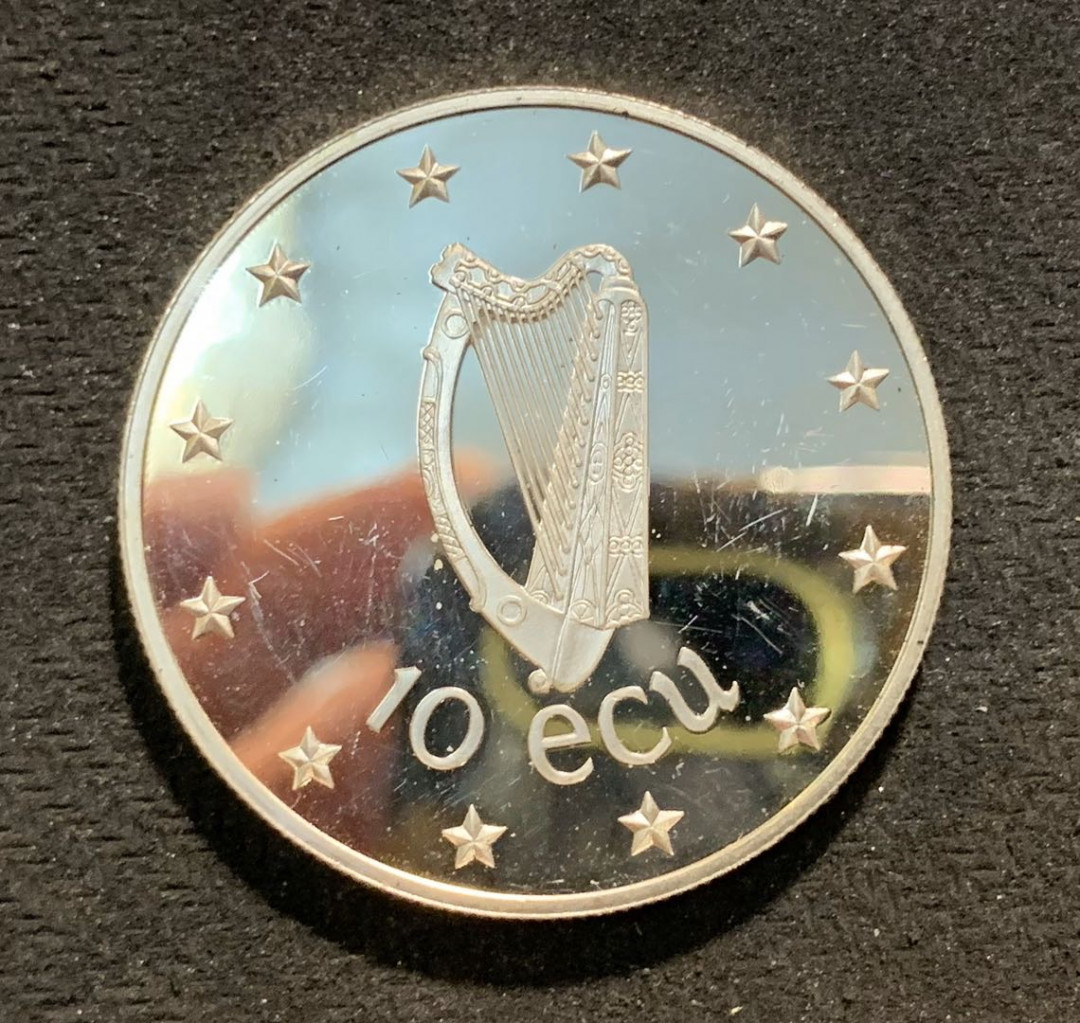 紫瑗钱币—微拍第七期   爱尔兰 1990年  驯鹿 10埃局 28.28克 0.925银