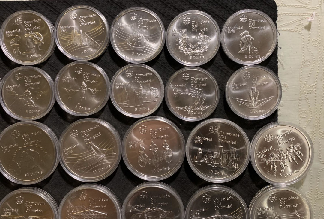 紫瑗钱币—微拍第七期   加拿大 蒙特利尔奥运会 28枚 大全套 共1020克 0.925银