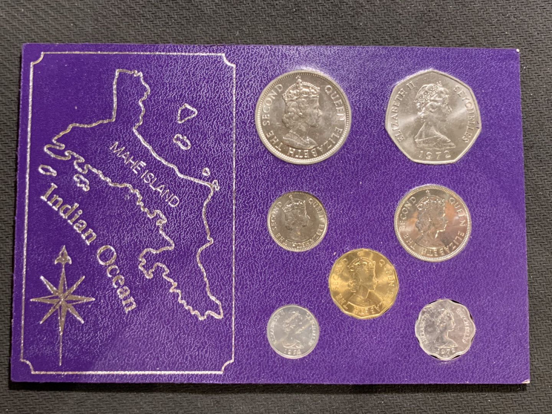 紫瑗钱币—微拍第七期   塞舌尔 1974年 1分—5卢比 7枚套 女王头像