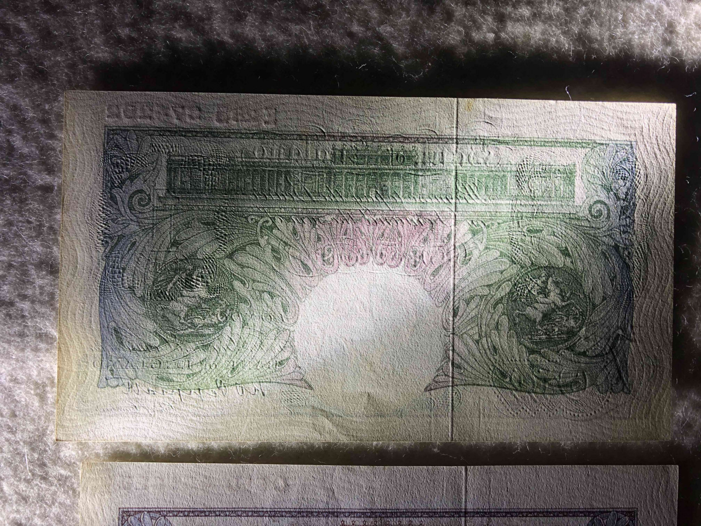 【收藏联盟】第112期拍卖——科学与艺术 【英镑一组2张】英国 1928年 A序列 1镑 有黄 AU+品相 
