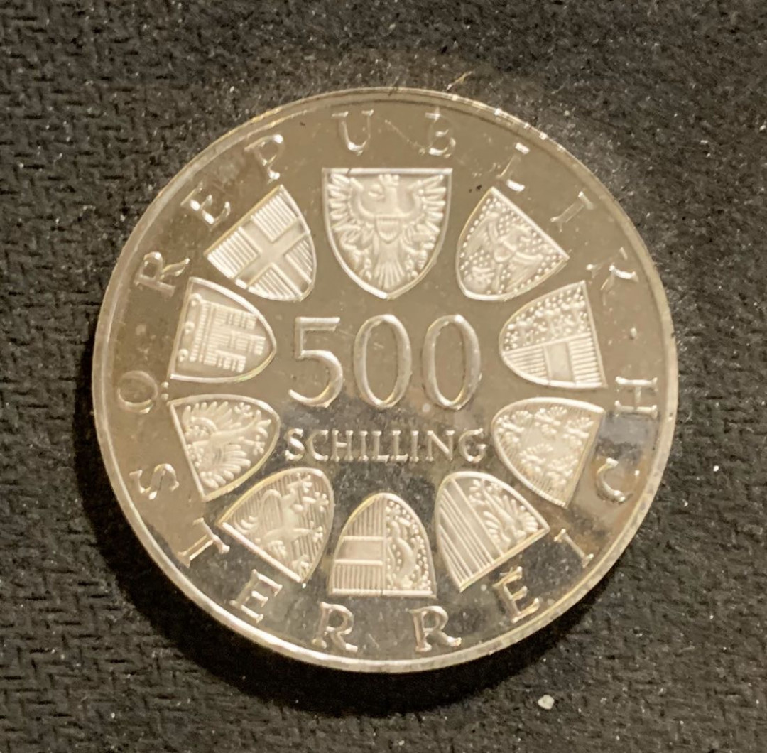 紫瑗钱币—微拍第七期   奥地利 1986年 欧洲安全合作会议 500先令 银币 精制