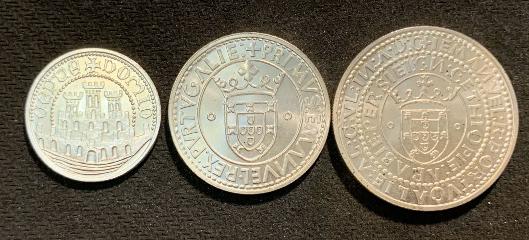 紫瑗钱币—微拍第七期   葡萄牙 1983年 17届欧洲博览会 500 750 1000埃斯库多 三枚 共40.5克 0.835银 BU