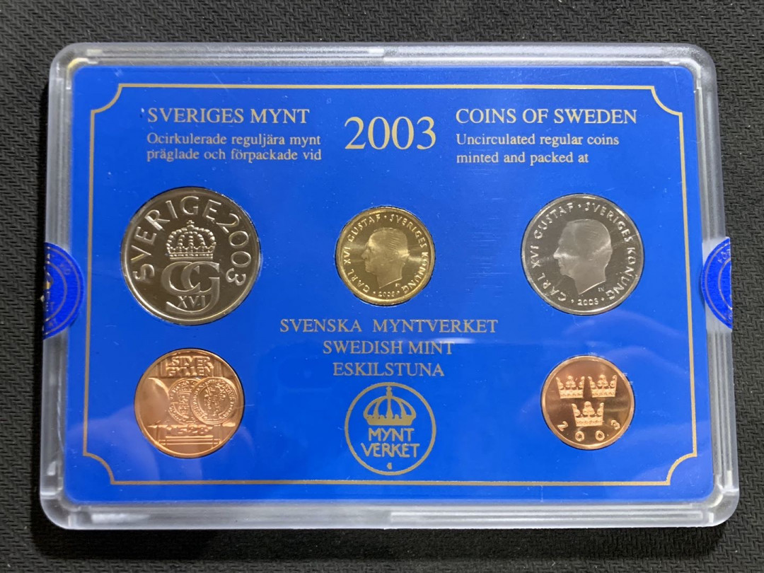 紫瑗钱币—微拍第七期   瑞典 2003年 50欧尔—10克朗 4枚套 原厂盒