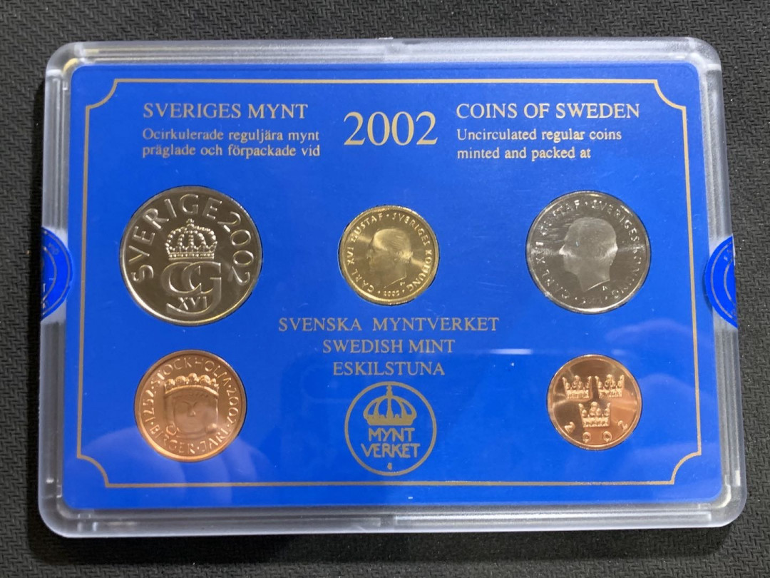 紫瑗钱币—微拍第七期   瑞典 2002年 50欧尔—10克朗 4枚套 原厂盒