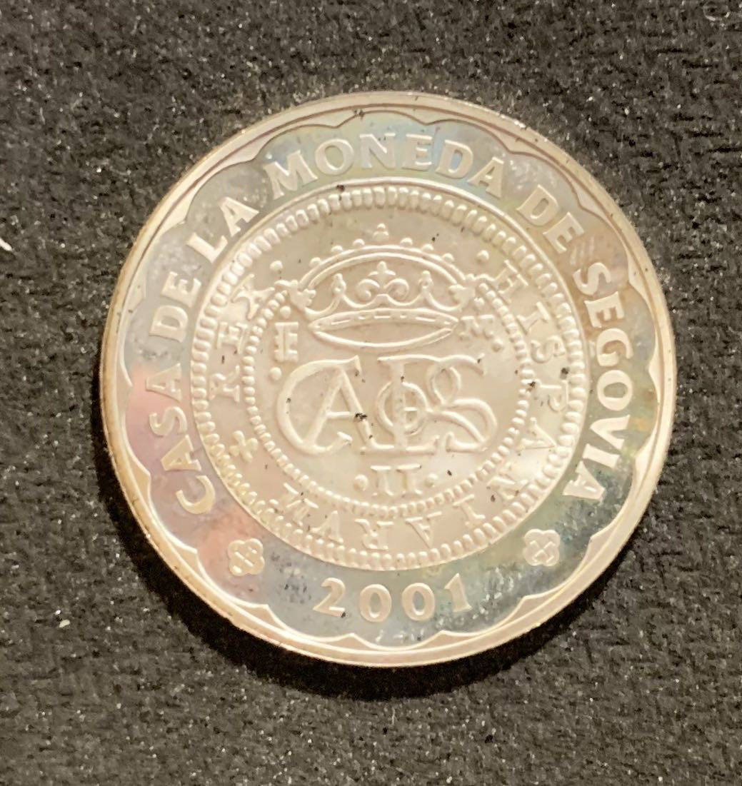 紫瑗钱币—微拍第七期   西班牙 2001年 建筑 500比塞塔 银币