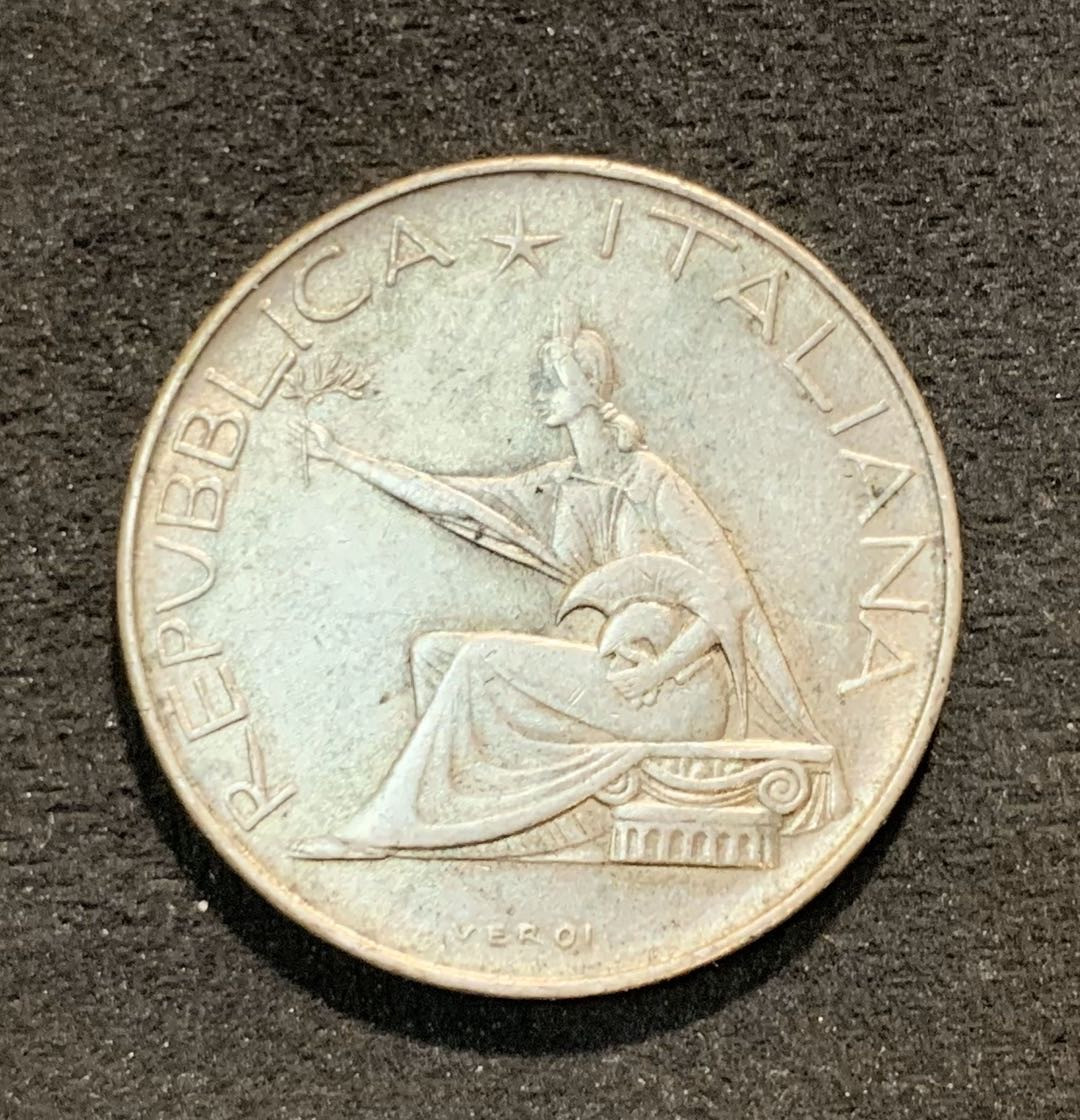 紫瑗钱币—微拍第七期   意大利 1961年 马车 500里拉 11克 0.835银