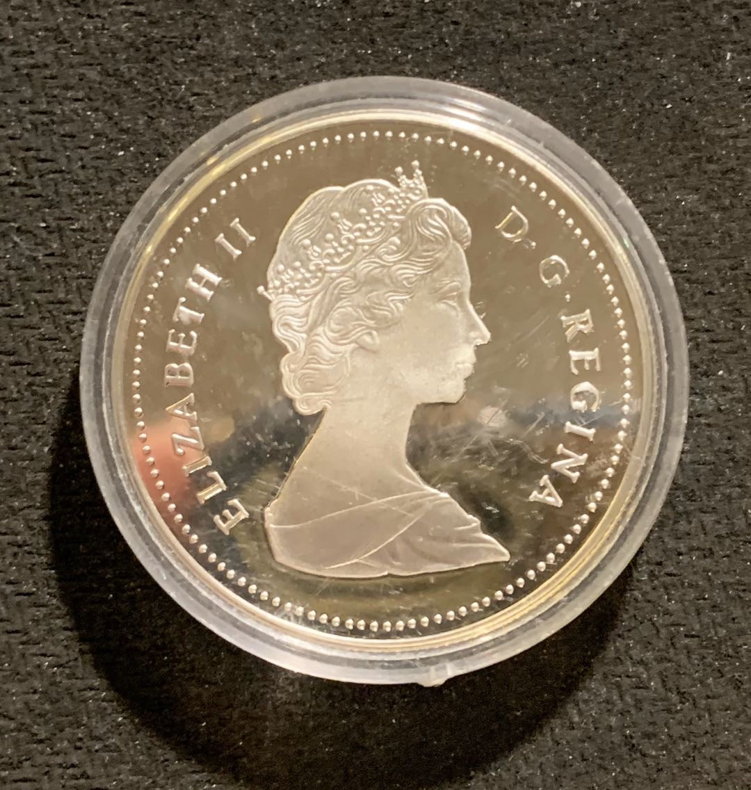 紫瑗钱币—微拍第七期   加拿大 1986年 温哥华火车百年 1元 23.3克 0.5银 精制