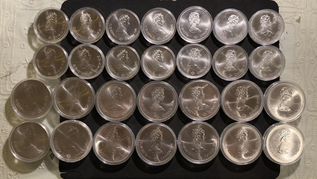 紫瑗钱币—微拍第七期   加拿大 蒙特利尔奥运会 28枚 大全套 共1020克 0.925银