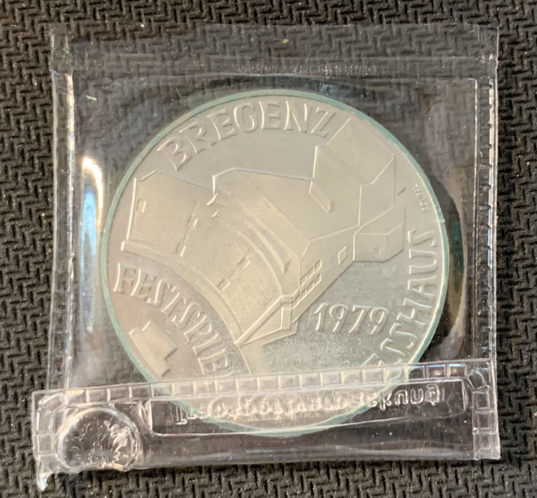 紫瑗钱币—微拍第九期  奥地利 1979年 布雷根次国会大教堂 100先令 24克 0.64银 精制 原封