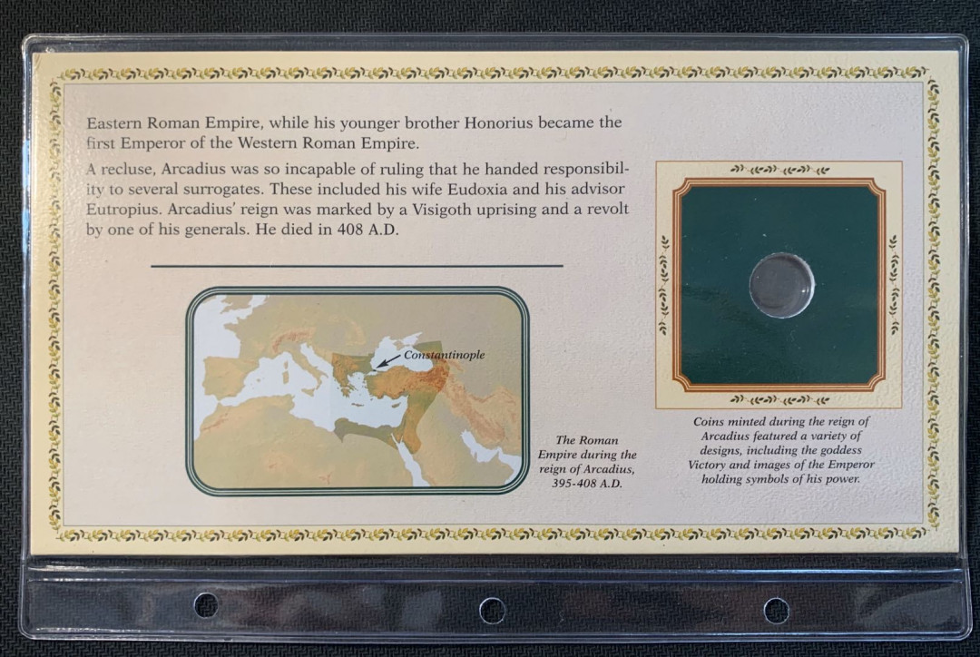 紫瑗钱币—微拍第九期  罗马帝国 狄奥多西一世 铜币 一枚 带册