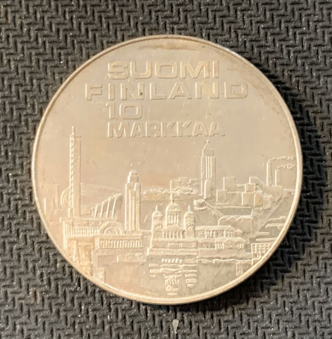 紫瑗钱币—微拍第九期  芬兰 1971年 欧洲田径赛 10马克 24.2克 0.5银