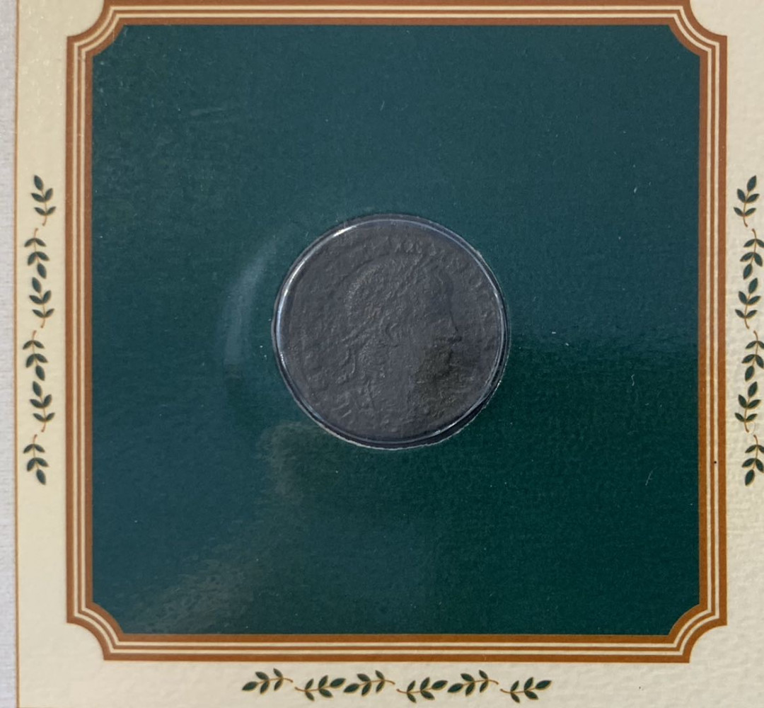 紫瑗钱币—微拍第九期  罗马帝国 君士坦丁二世时期 铜币一枚 带册