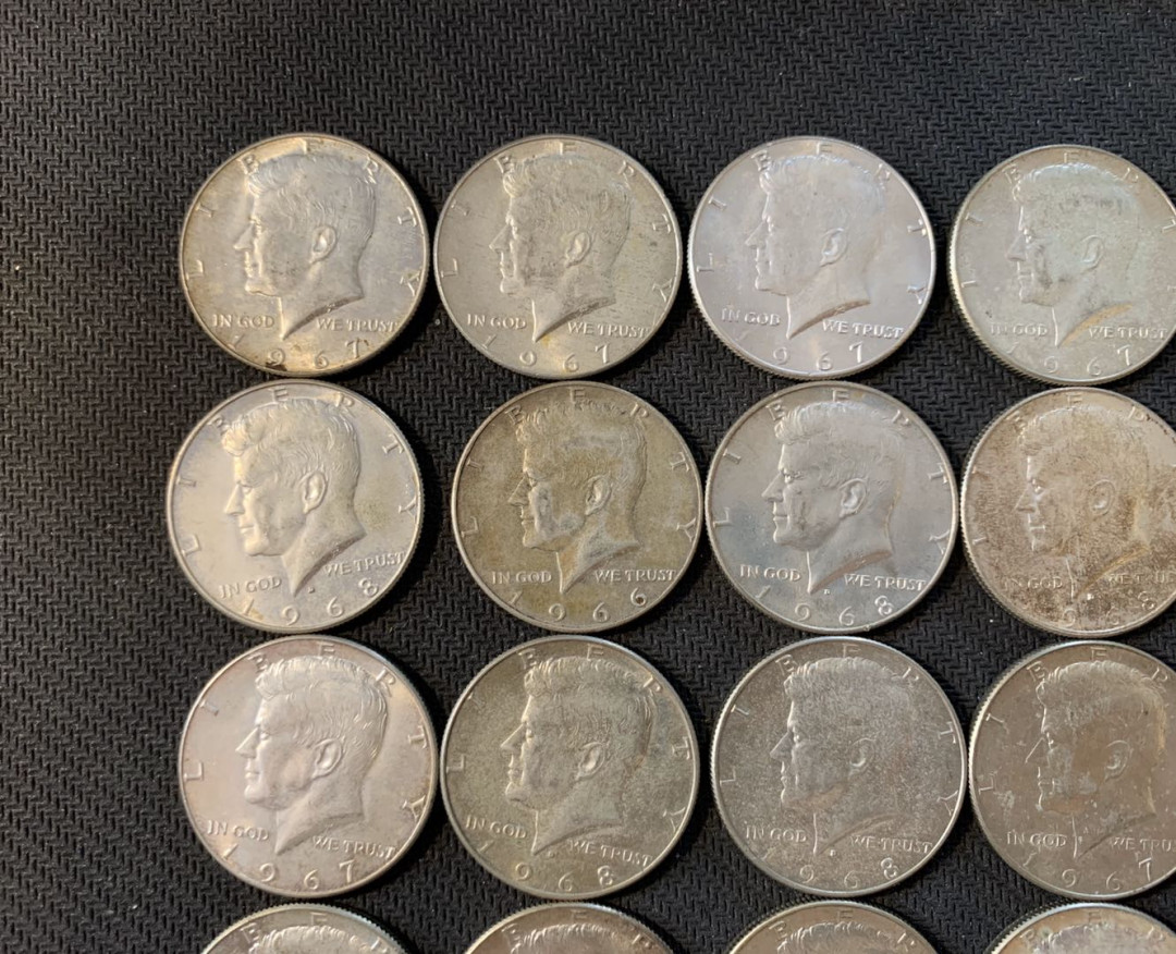 紫瑗钱币—微拍第九期  美国 1966—1968年 肯尼迪 50分 银币 共230克 0.4银