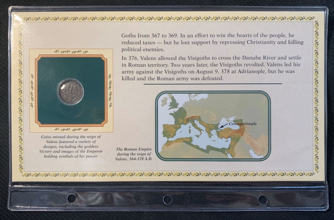 紫瑗钱币—微拍第九期  罗马帝国 瓦伦斯国王 铜币 一枚 带册