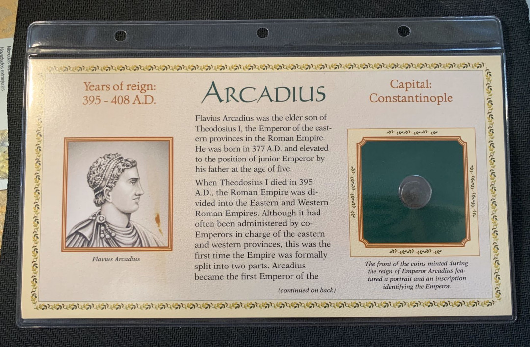 紫瑗钱币—微拍第九期  罗马帝国 狄奥多西一世 铜币 一枚 带册