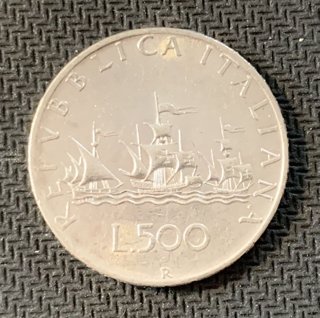 紫瑗钱币—微拍第九期  意大利 1966年 少女 500里拉 11克 0.835银