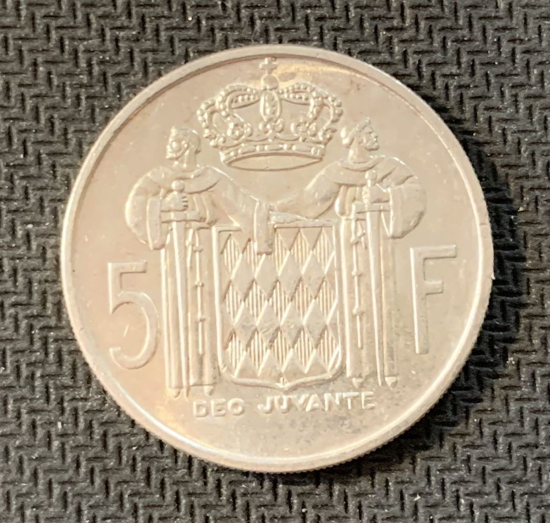 紫瑗钱币—微拍第九期  摩纳哥 1966年 5法郎 12克 0.835银