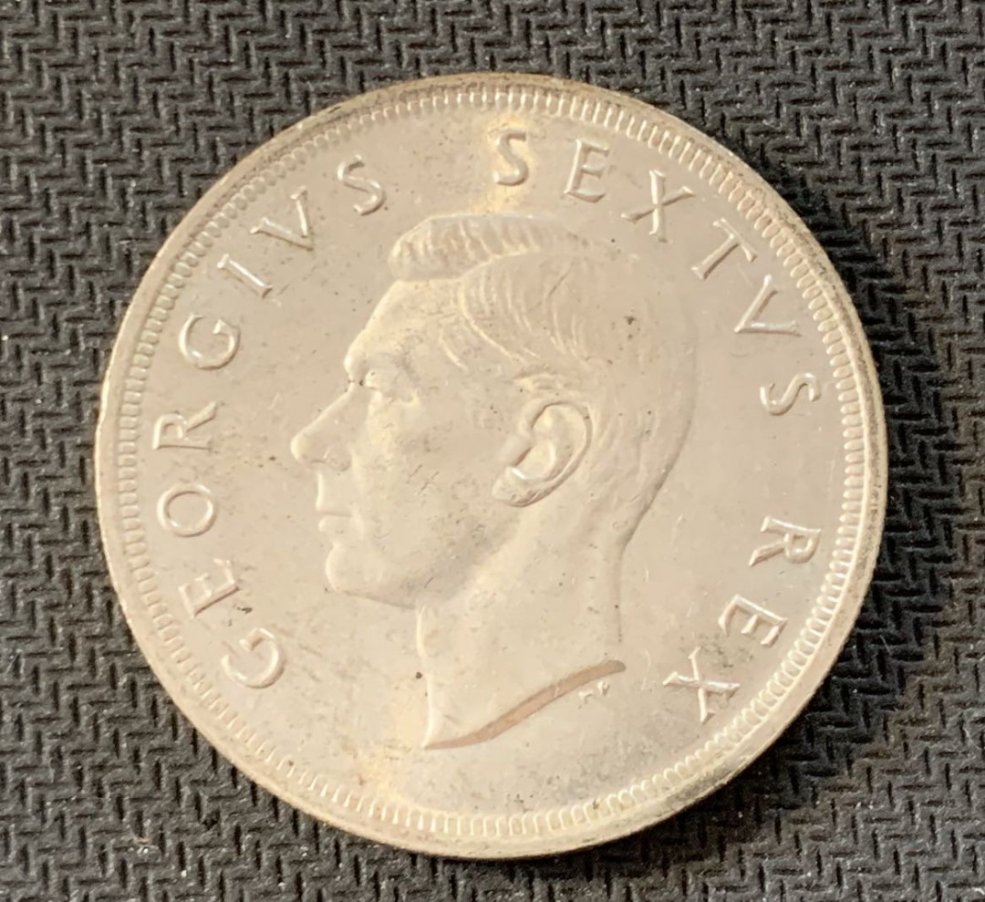 紫瑗钱币—微拍第九期  南非 1952年 乔治6世 发现开普敦 5先令 28.28 0.5银