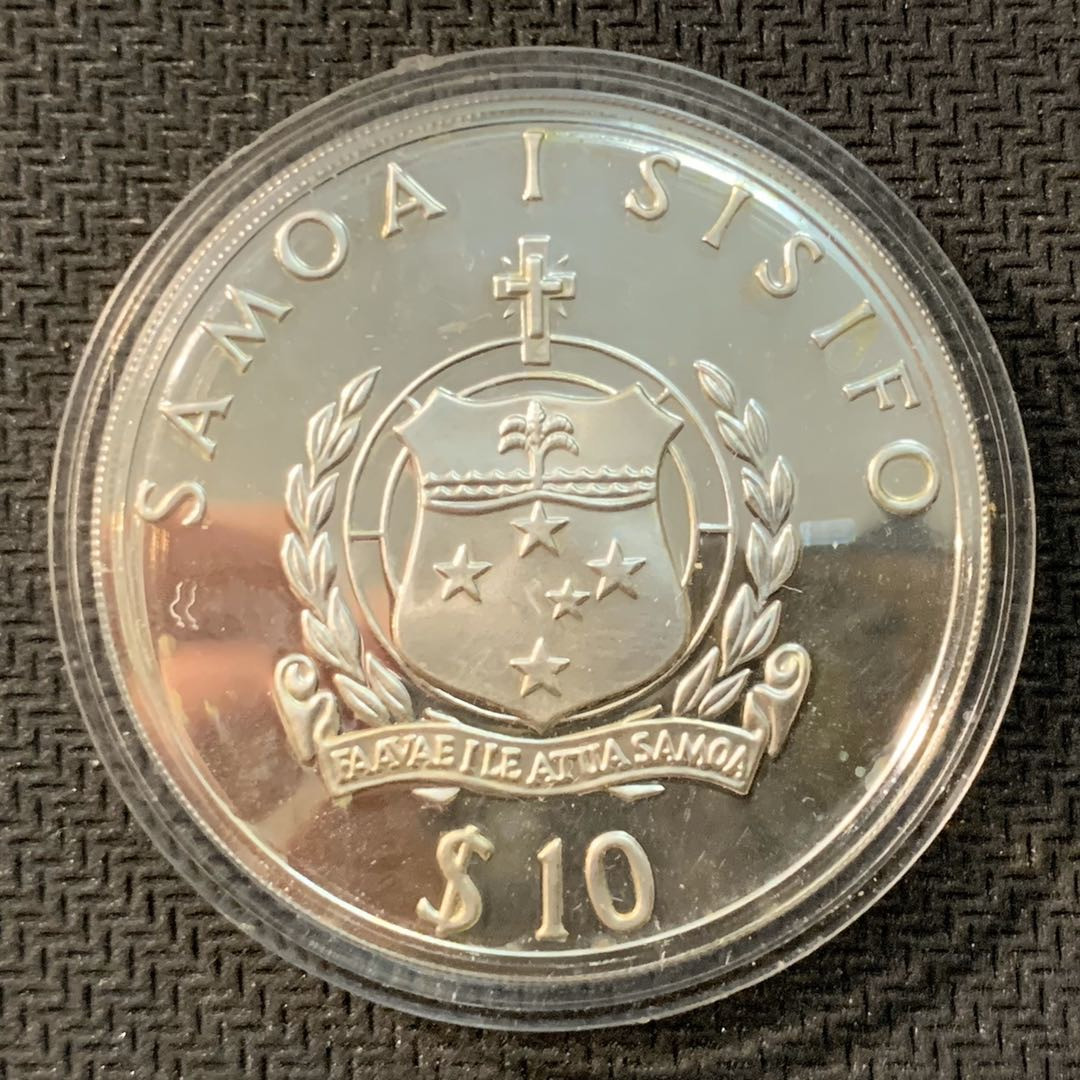 紫瑗钱币—微拍第11期  中外现代银币场 西萨摩亚 1992年 巴塞罗那奥运会 链球 10元 31.47克 0.925银