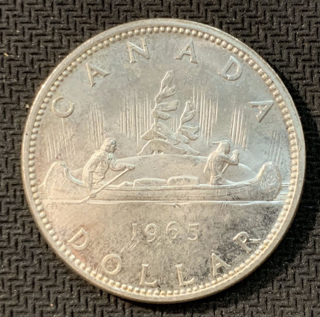 紫瑗钱币—微拍第11期  中外现代银币场 加拿大 1965年 伊丽莎白 1元 23.5克 0.8银