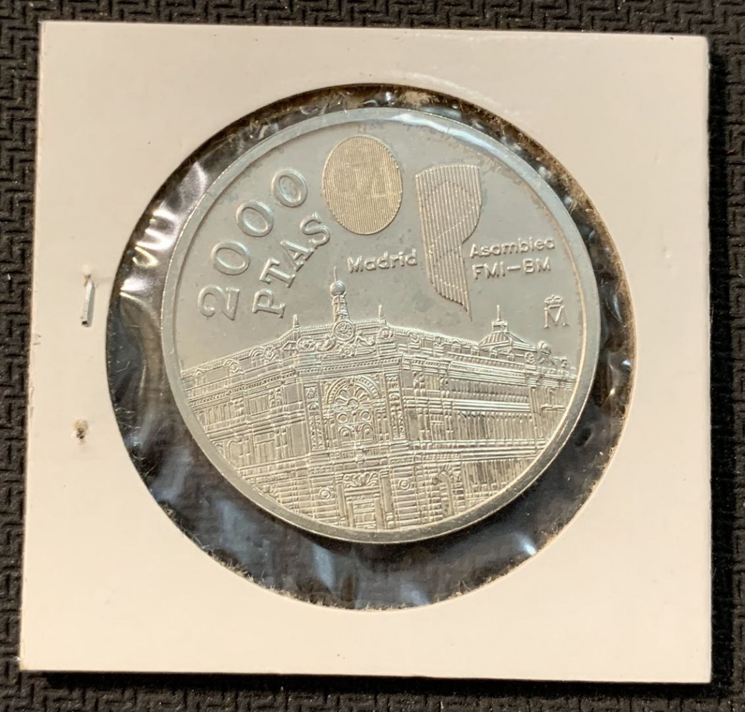 紫瑗钱币—微拍第11期  中外现代银币场 西班牙 1994年 国际货币基金组织 2000比塞塔 18克 0.925银