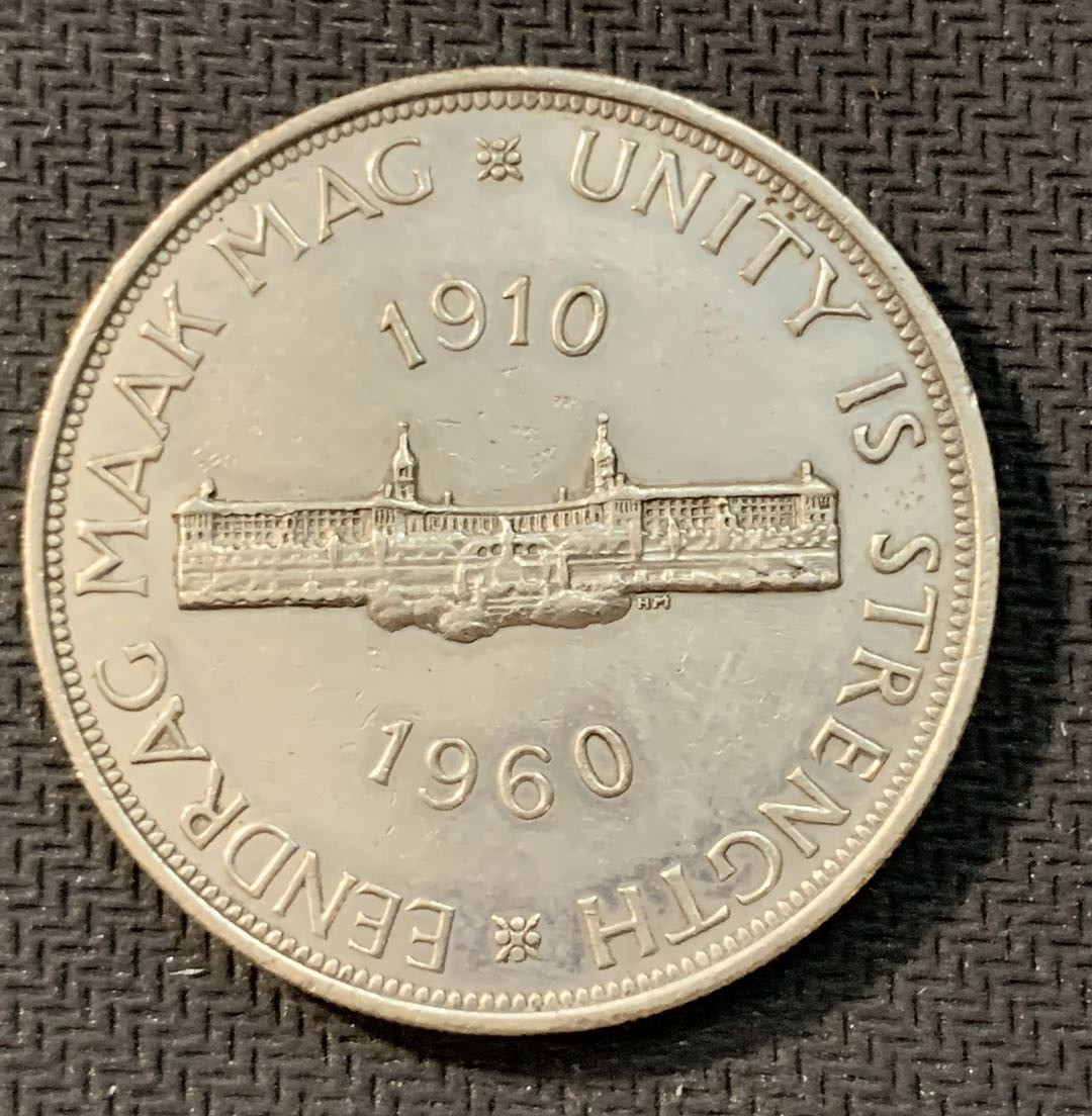 紫瑗钱币—微拍第11期  中外现代银币场 南非 1960年 联邦50周年 5先令 28.2克 0.5银