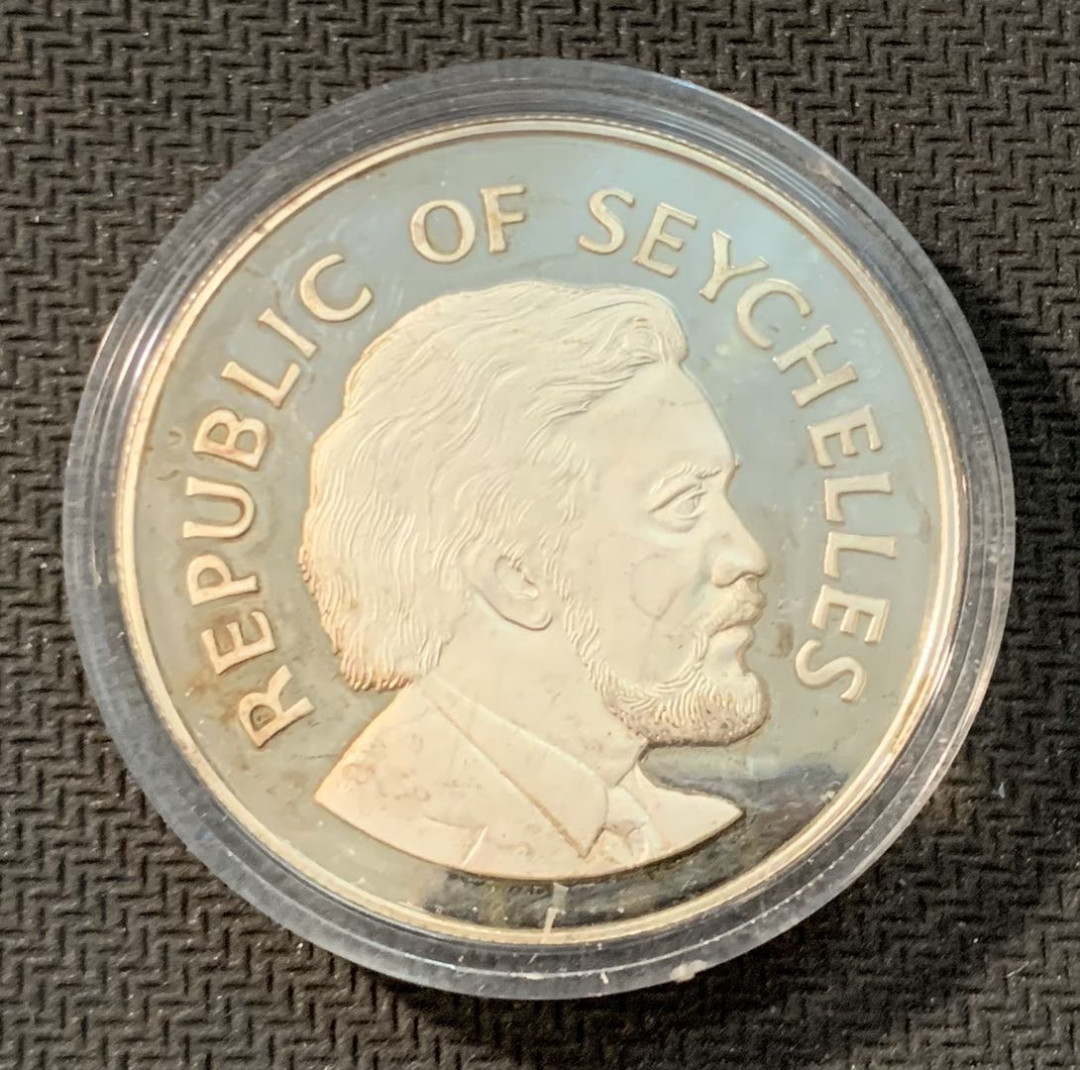 紫瑗钱币—微拍第11期  中外现代银币场 塞舌尔群岛 1977年 女王登基25周年 25卢比 28.28克 0.925银 精制