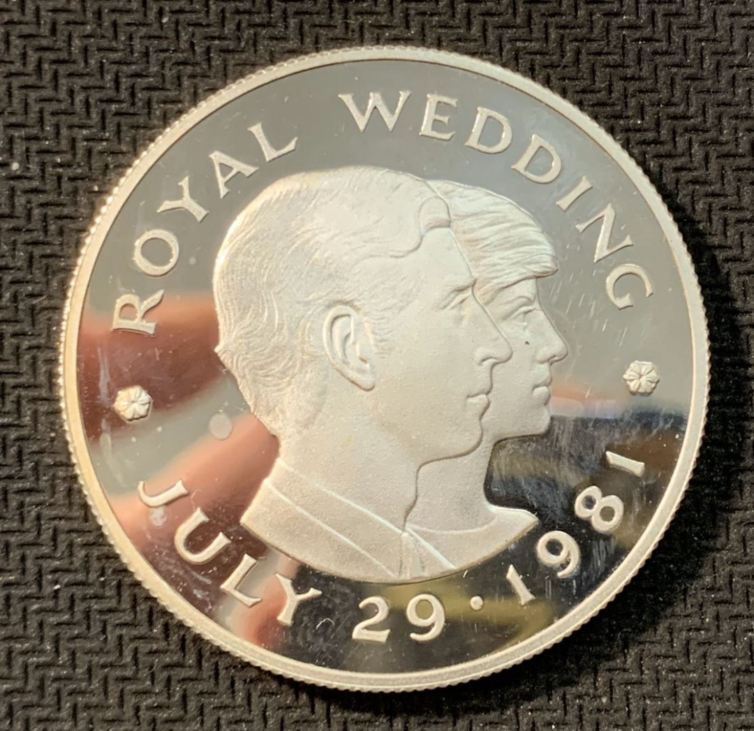 紫瑗钱币—微拍第11期  中外现代银币场 泽西岛 1981年 查尔斯戴安娜婚礼 2磅 28.28克 0.925银 精制