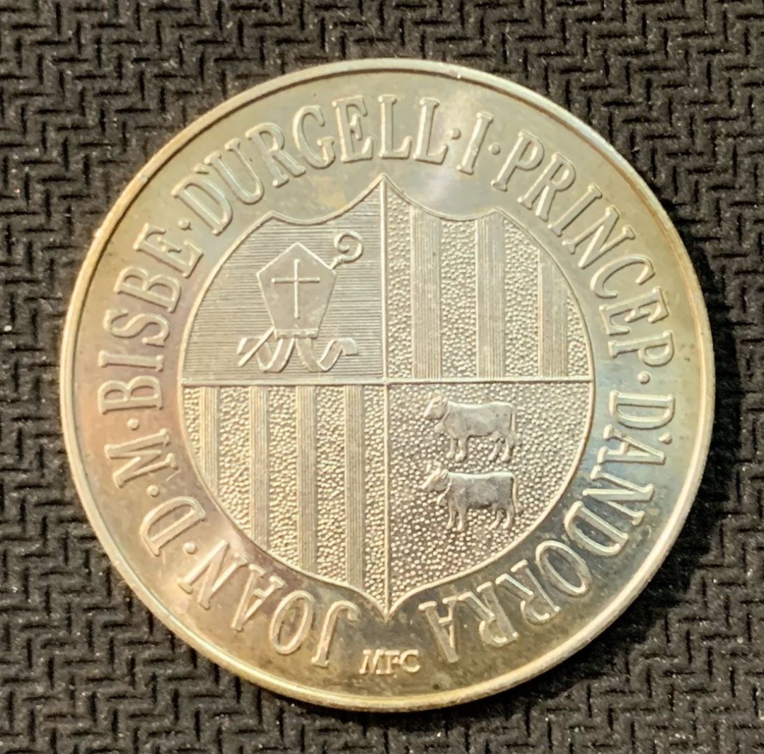 紫瑗钱币—微拍第11期  中外现代银币场 安道尔 1986年 墨西哥世界杯 10第纳尔 8克 0.9银