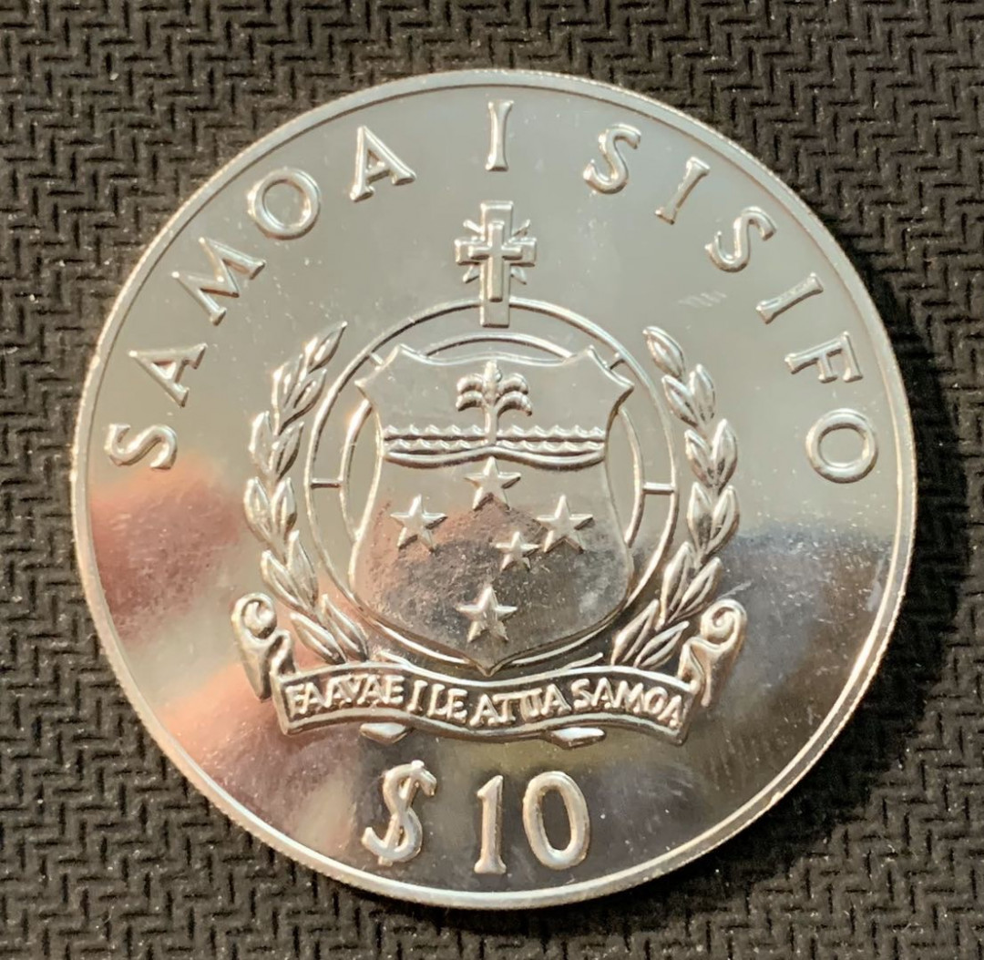 紫瑗钱币—微拍第11期  中外现代银币场 萨摩亚 1988年 汉城奥运会 会徽 10元 31.1克 0.999银