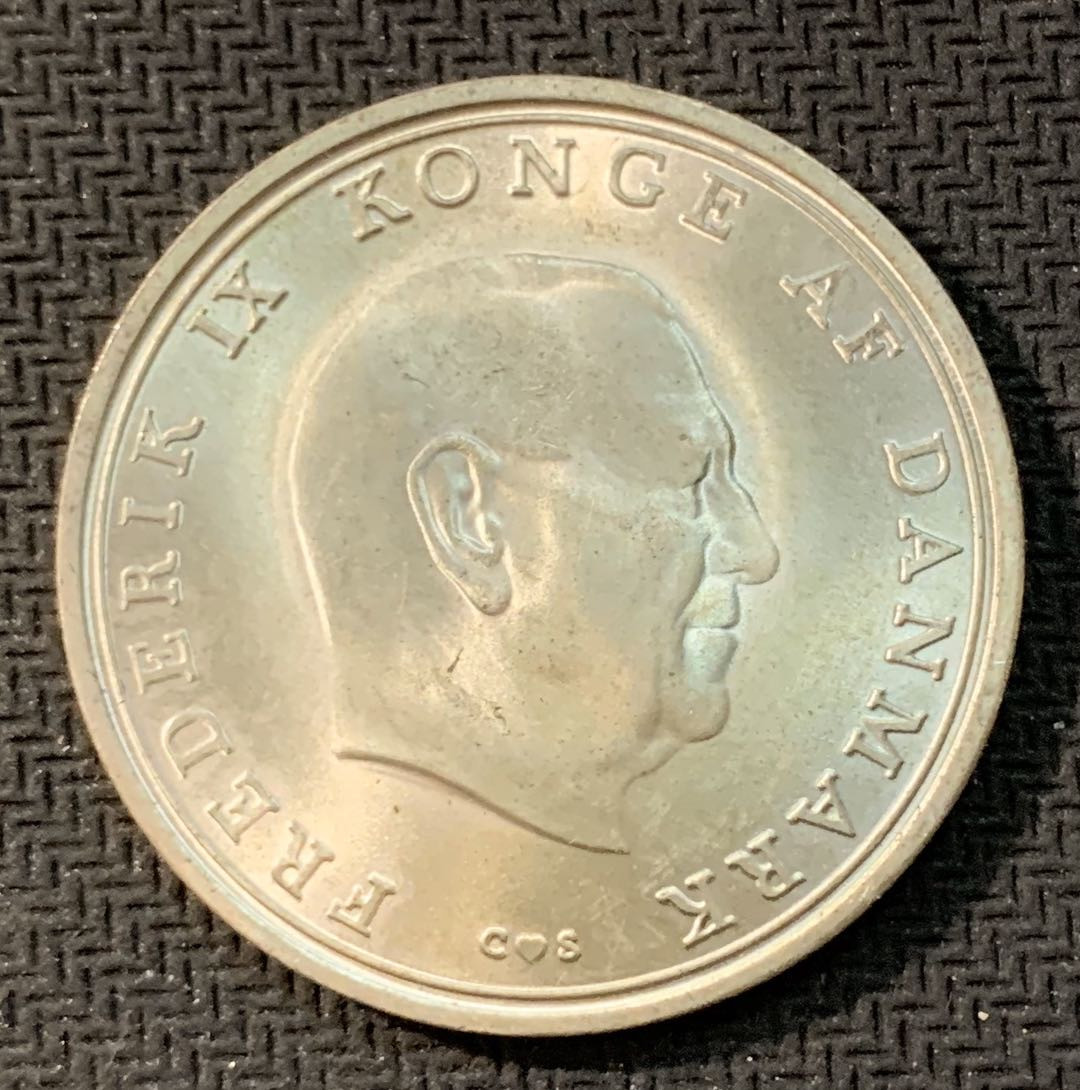 紫瑗钱币—微拍第11期  中外现代银币场 丹麦 1968年  本尼迪克特公主大婚 10克朗 20.4克 0.8银