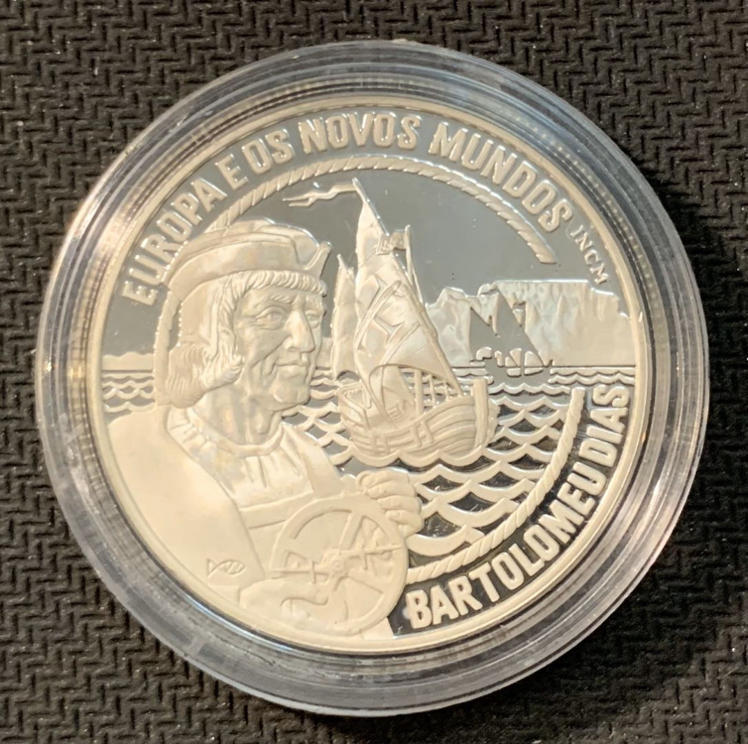 紫瑗钱币—微拍第11期  中外现代银币场 葡萄牙 1993年 大航海系列 好望角发现者 迪亚士 25埃局 28克 0.925银 精制