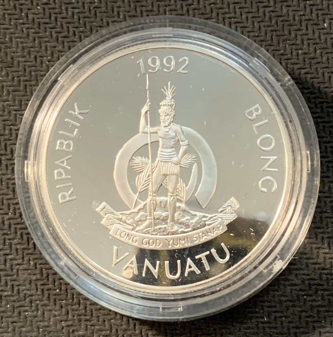 紫瑗钱币—微拍第11期  中外现代银币场 瓦努阿图 1992年 划船 50元 31.47克 0.925银 精制