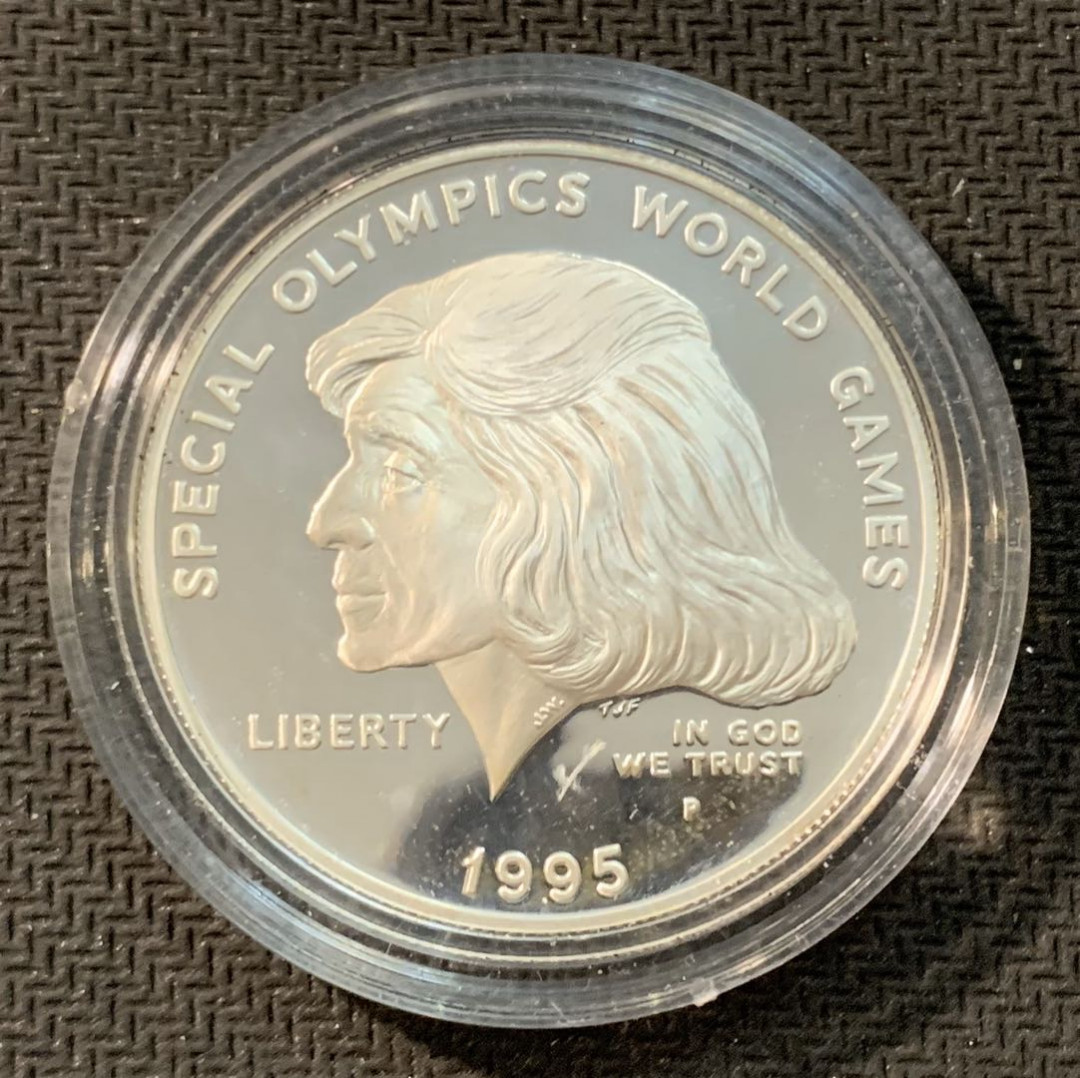紫瑗钱币—微拍第11期  中外现代银币场 美国 1995年 残奥会  1元 26.73克 0.9银 精制