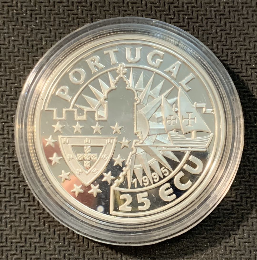 紫瑗钱币—微拍第11期  中外现代银币场 葡萄牙 1995年 航海家系列 达伽马 25埃局 28克 0.925银 精制