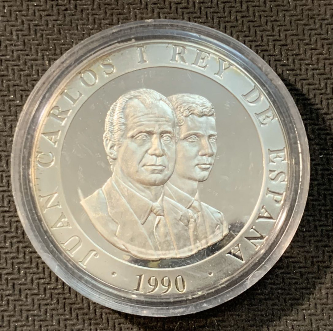 紫瑗钱币—微拍第11期  中外现代银币场 西班牙 1990年 奥运会 人梯 2000比塞塔 27克 0.925银 精制