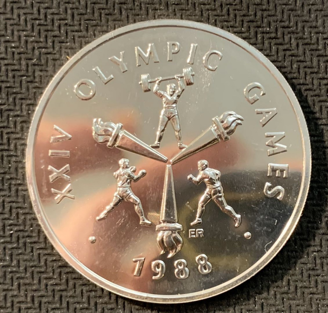 紫瑗钱币—微拍第11期  中外现代银币场 萨摩亚 1988年 汉城奥运会 会徽 10元 31.1克 0.999银