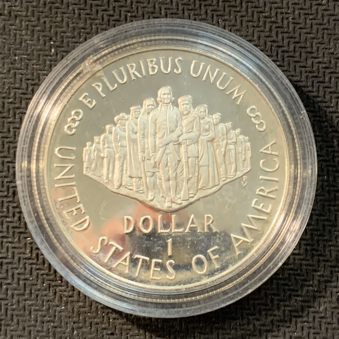 紫瑗钱币—微拍第11期  中外现代银币场 美国 1987年 宪法200周年 1元 26.73克 0.9银 精制