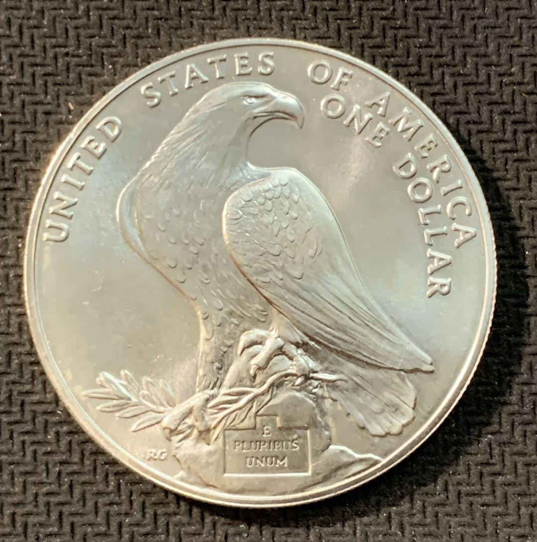 紫瑗钱币—微拍第11期  中外现代银币场 美国 1984年  洛杉矶奥运会 场馆 1元 26.73克 0.9银