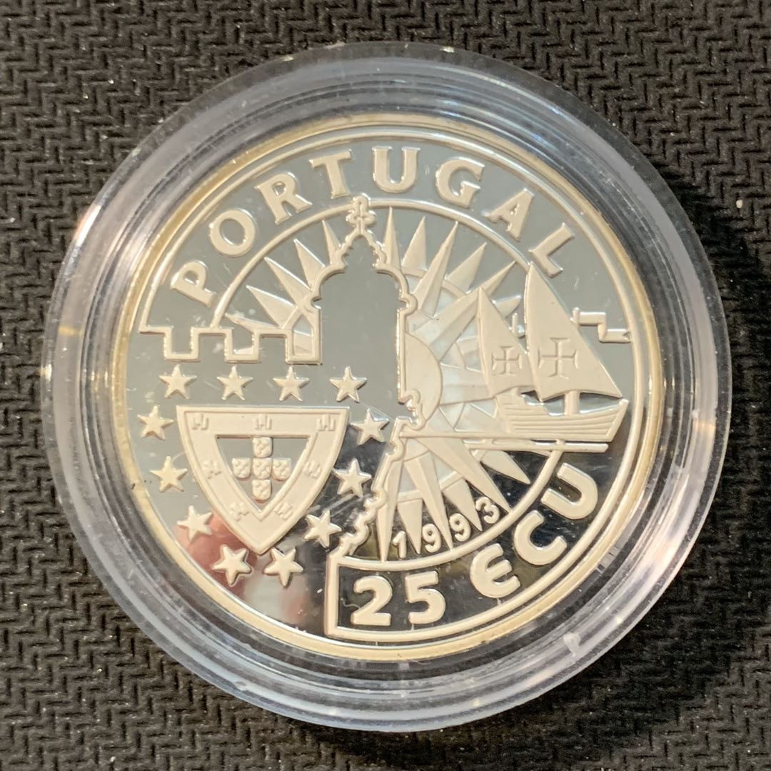 紫瑗钱币—微拍第11期  中外现代银币场 葡萄牙 1993年 大航海系列 好望角发现者 迪亚士 25埃局 28克 0.925银 精制