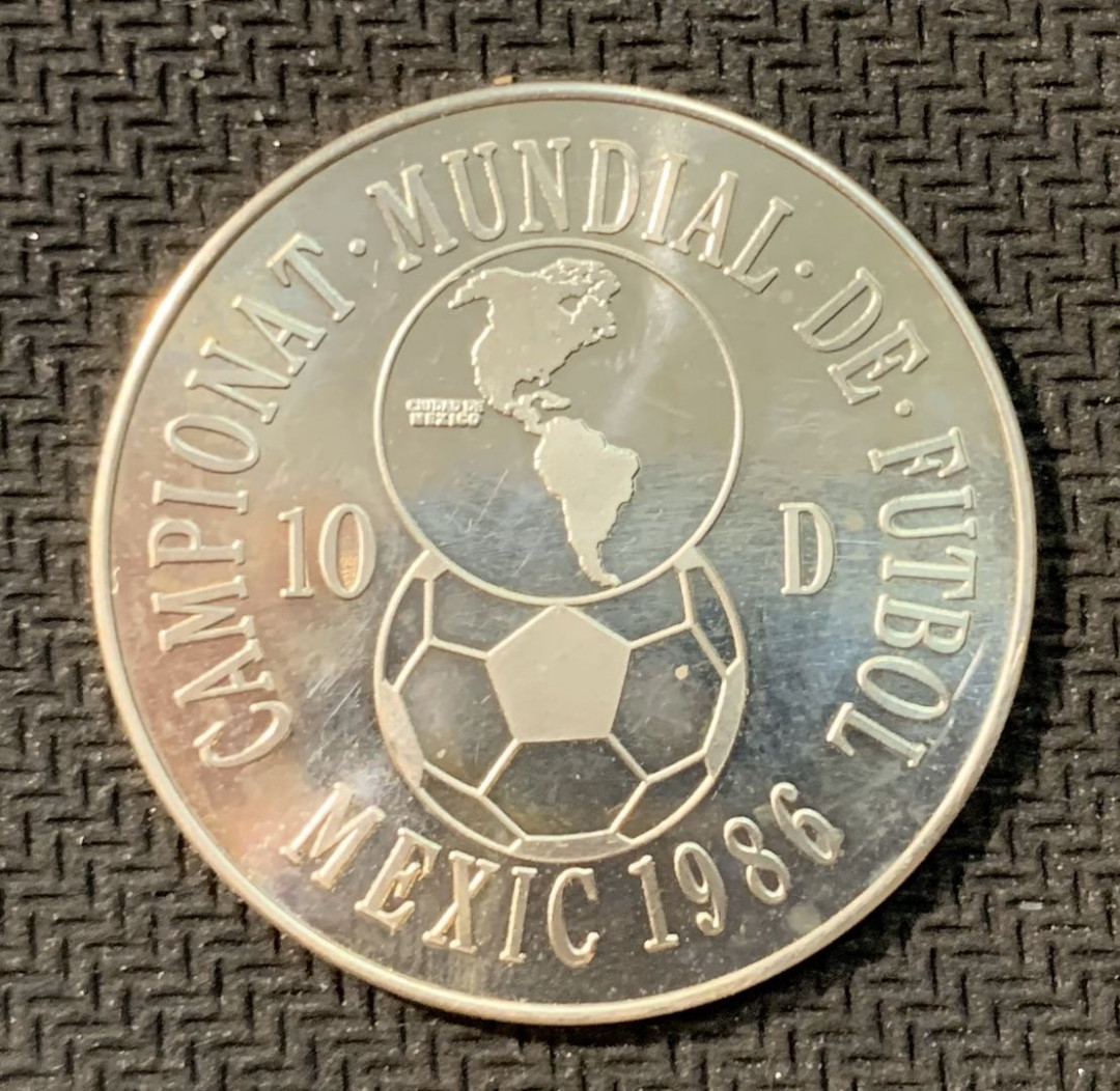 紫瑗钱币—微拍第11期  中外现代银币场 安道尔 1986年 墨西哥世界杯 10第纳尔 8克 0.9银