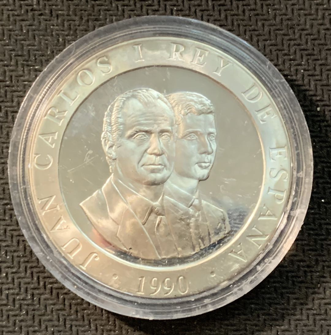 紫瑗钱币—微拍第11期  中外现代银币场 西班牙 1990年 奥运会 人梯 2000比塞塔 27克 0.925银 精制