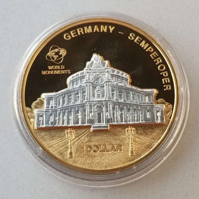 【随心拍&GetCoins】现代金银币拍卖第四十三期 库克2009年世界奇观德累斯顿歌剧院立体镀金纪念币
