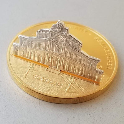 【随心拍&GetCoins】现代金银币拍卖第四十三期 库克2009年世界奇观德累斯顿歌剧院立体镀金纪念币