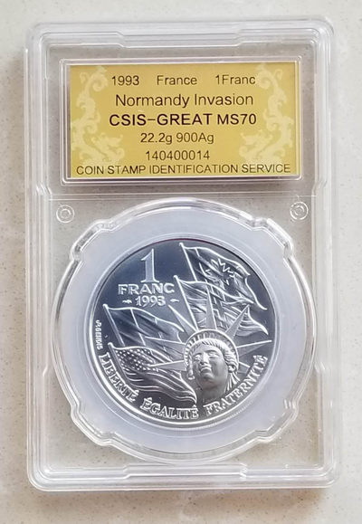 【随心拍&GetCoins】现代金银币拍卖第四十三期 获奖币法国1993年诺曼底登陆普制银币