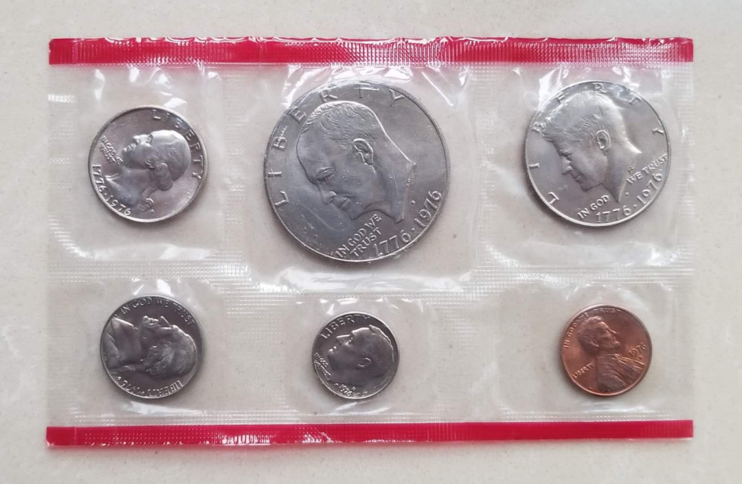 【随心拍&GetCoins】现代金银币拍卖第四十三期 美国1976年独立200周年纪念币套装6枚，造币厂原包装。