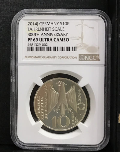 【随心拍&GetCoins】现代金银币拍卖第四十三期 获奖币2014年德国10欧温度计银币