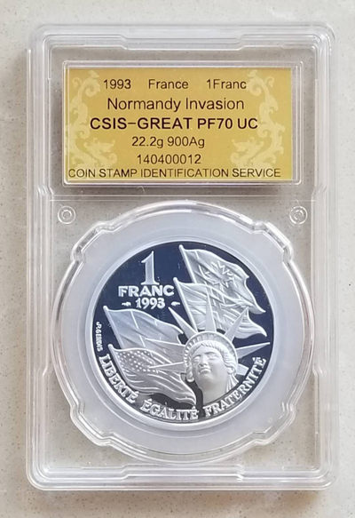 【随心拍&GetCoins】现代金银币拍卖第四十三期 获奖币法国1993年诺曼底登陆精制银币
